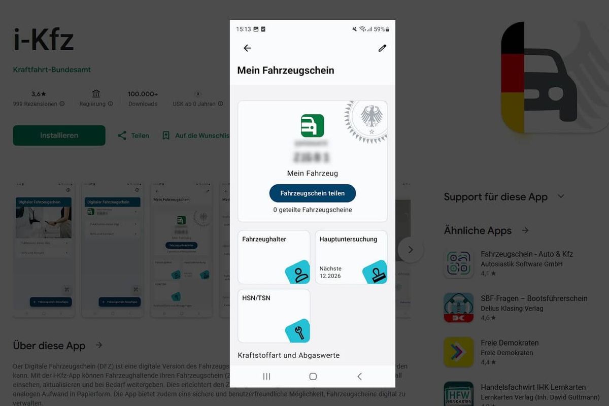 Die i-kfz-App steht nun im App-Store zur Verfügung